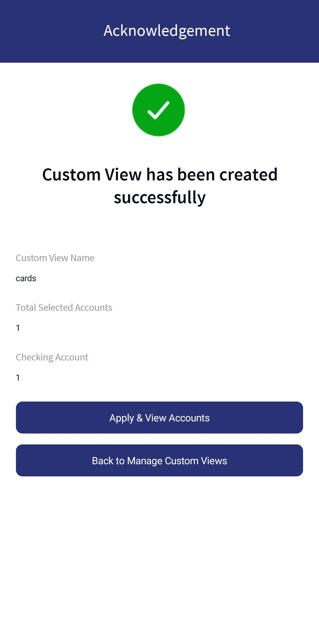 Custom View Successful